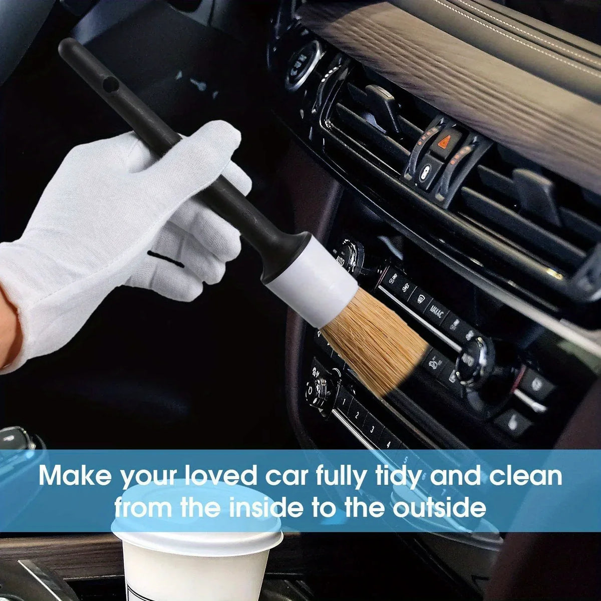 Boar Hair Car Detail Brush Set – Interior & Exterior Car Detail Brush Qme