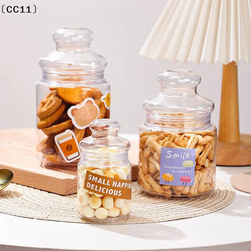 Clear Plastic Candy & Cookie Jars – Reusable Food Storage Food Storage Jar Qme