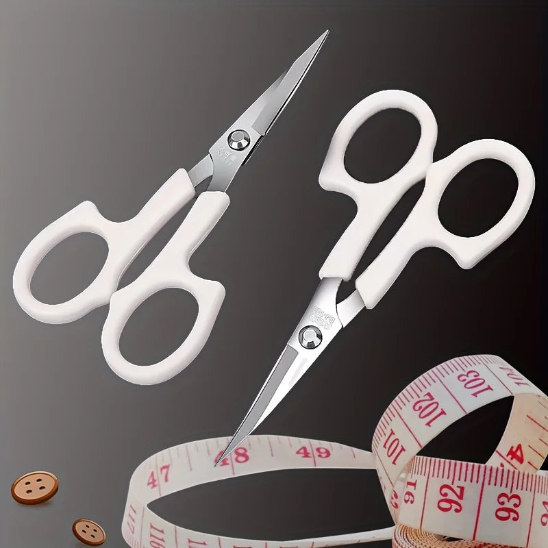 White Handle Embroidery Scissors – Sharp Stainless Steel Sewing Embroidery Scissors Qme