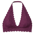 Zeriluna Lace Minimizer Bra – Halter Neck, Full Coverage, Wire Free Minimizer Bra Qst Burgundy 2XL