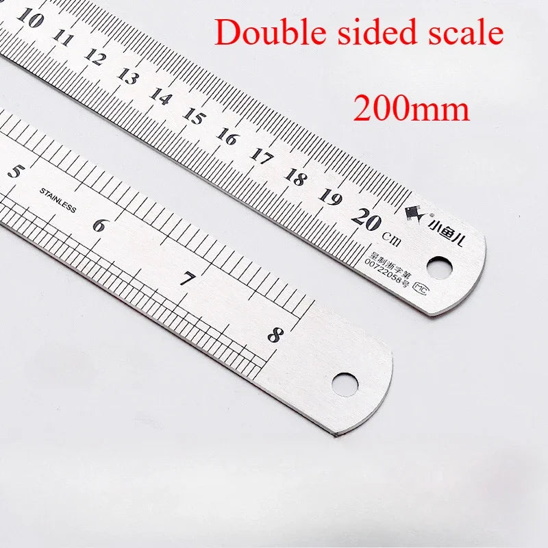 Stainless Steel Double-Sided Metric Ruler 15–40cm Precision Straight Ruler Qst 200MM