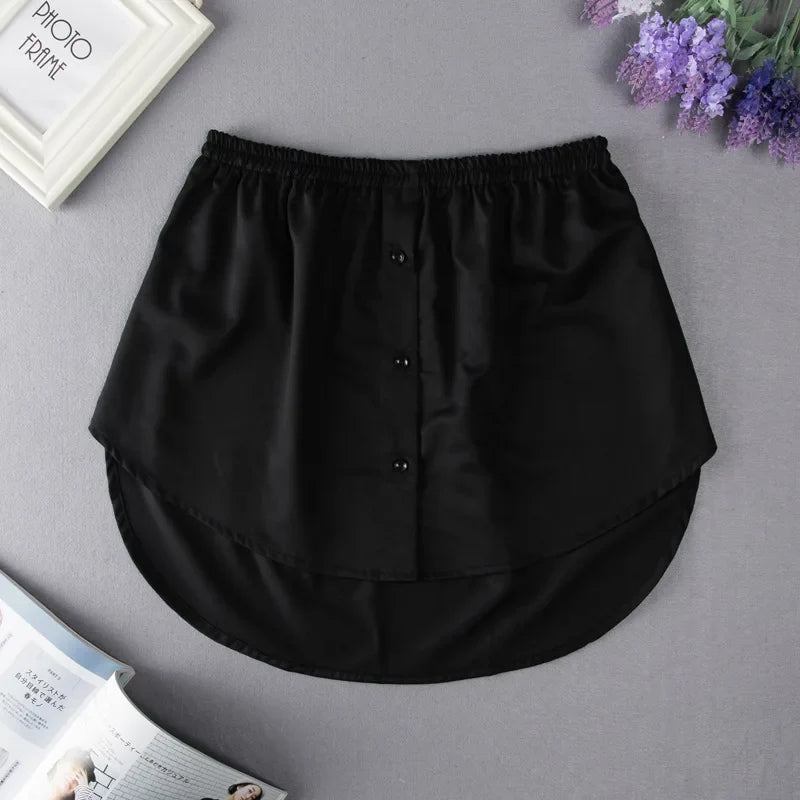 Women's Detachable Fake Shirt Hem Underskirt | S-5XL, 7 Colors Detachable Underskirt Qme BK 5XL