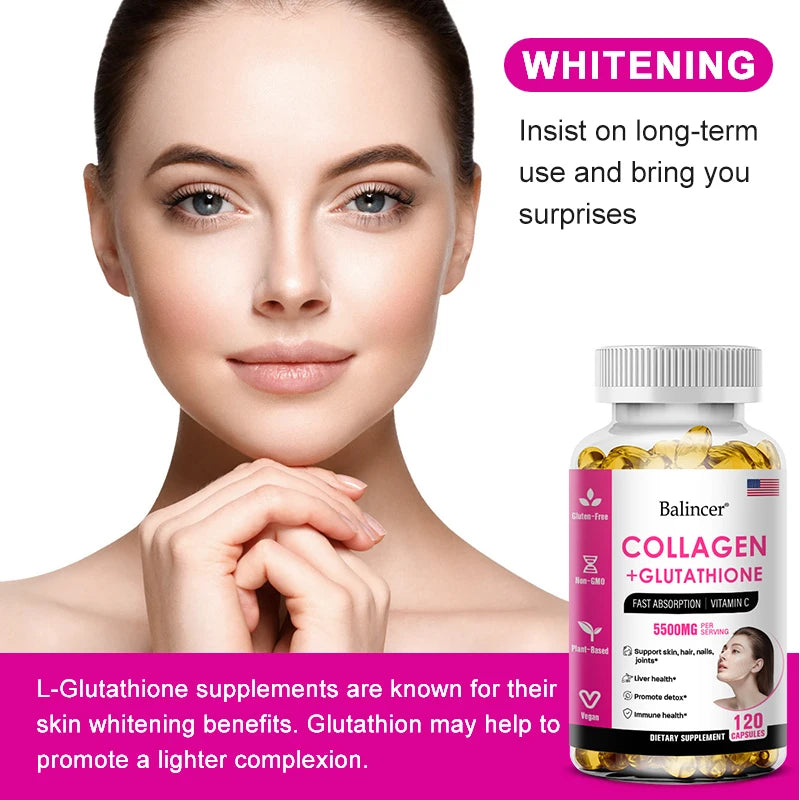 Glutathione Collagen Capsules – Antioxidant Skin Supplement Collagen Supplement Qst