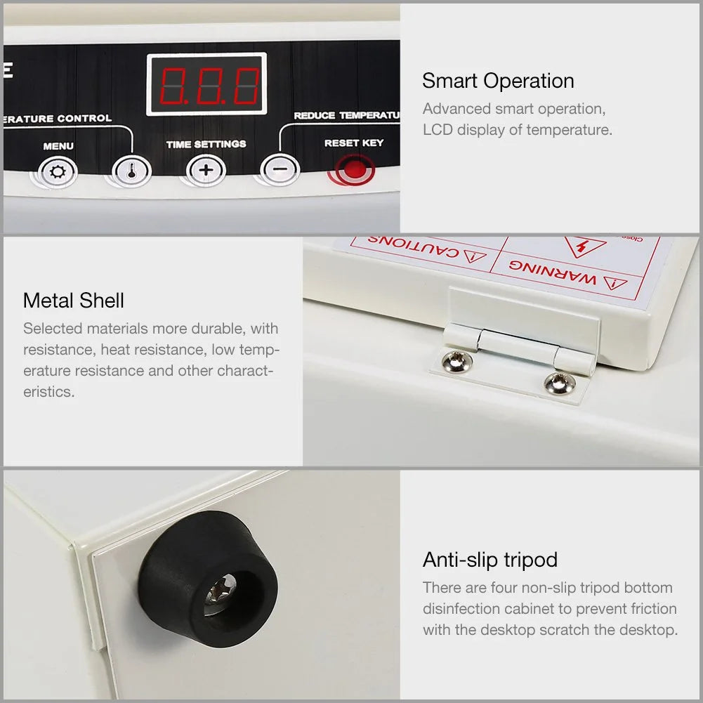 Electric Nail Tool Sterilizer Cabinet LCD Display 2L 200°C Nail Tool Sterilizer Qst