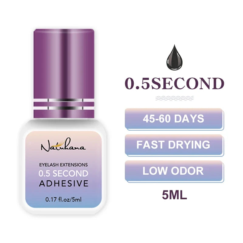 NATUHANA UV Fast-Drying False Eyelash Extension Adhesive Glue Eyelash Extension Glue Qme 0.5S Fast Drying