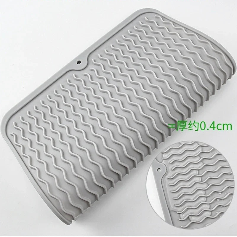 Large Silicone Dish Drying Mat – Draining Sink & Trivet Dish Drying Mat Qme 1pcs 30x40 cm Rectangular