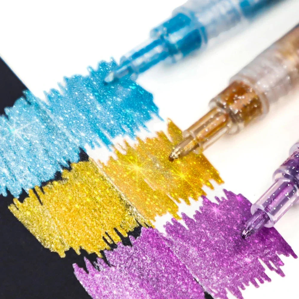 Glitter Acrylic Markers 12–36 Colors | Doodling & Card Making Glitter Art Markers Qme