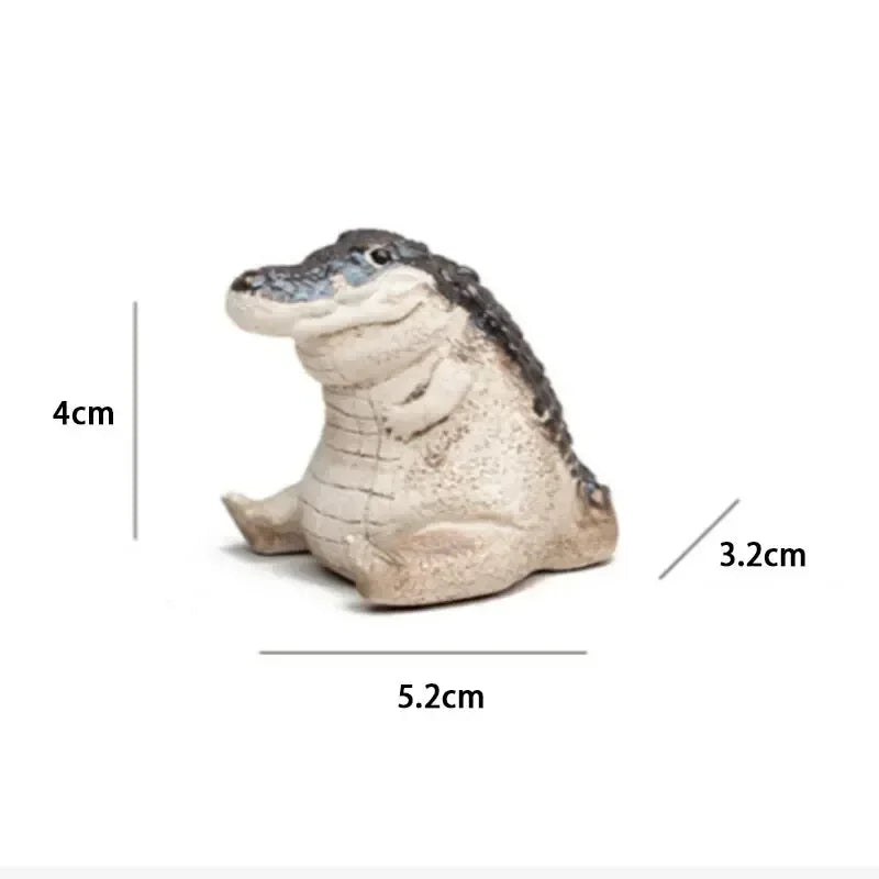 Mini Crocodile Tea Pet Ornament | Handmade Resin Teapot Decor Tea Pet Ornament Qme