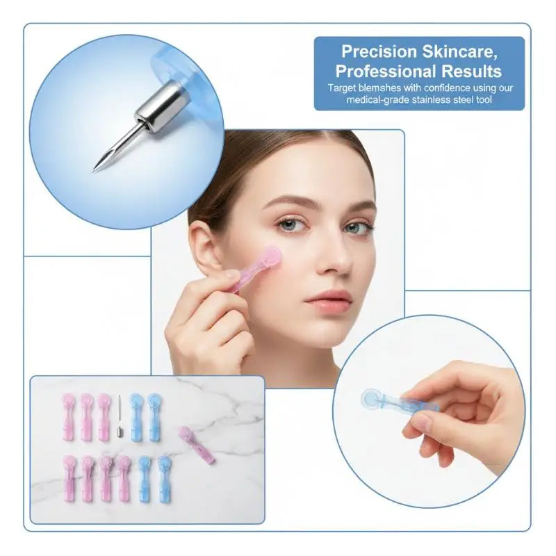 Disposable Blackhead Remover Needles – 50 Pcs Stainless Steel Facial Cleansing Tool Qme