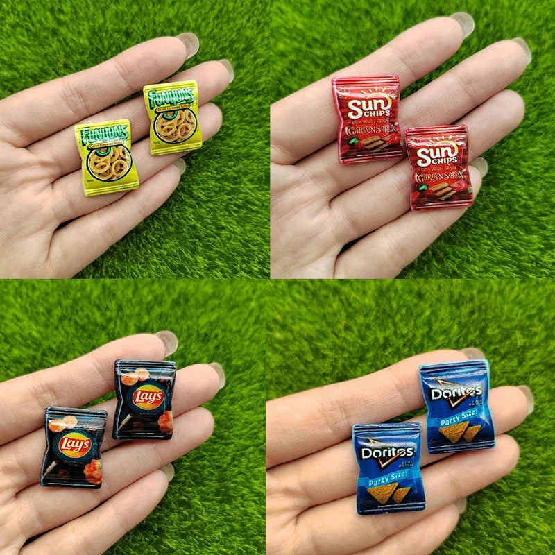 Miniature Potato Chips Dollhouse Snack Decorations – Resin Dollhouse Miniature Prop Qme