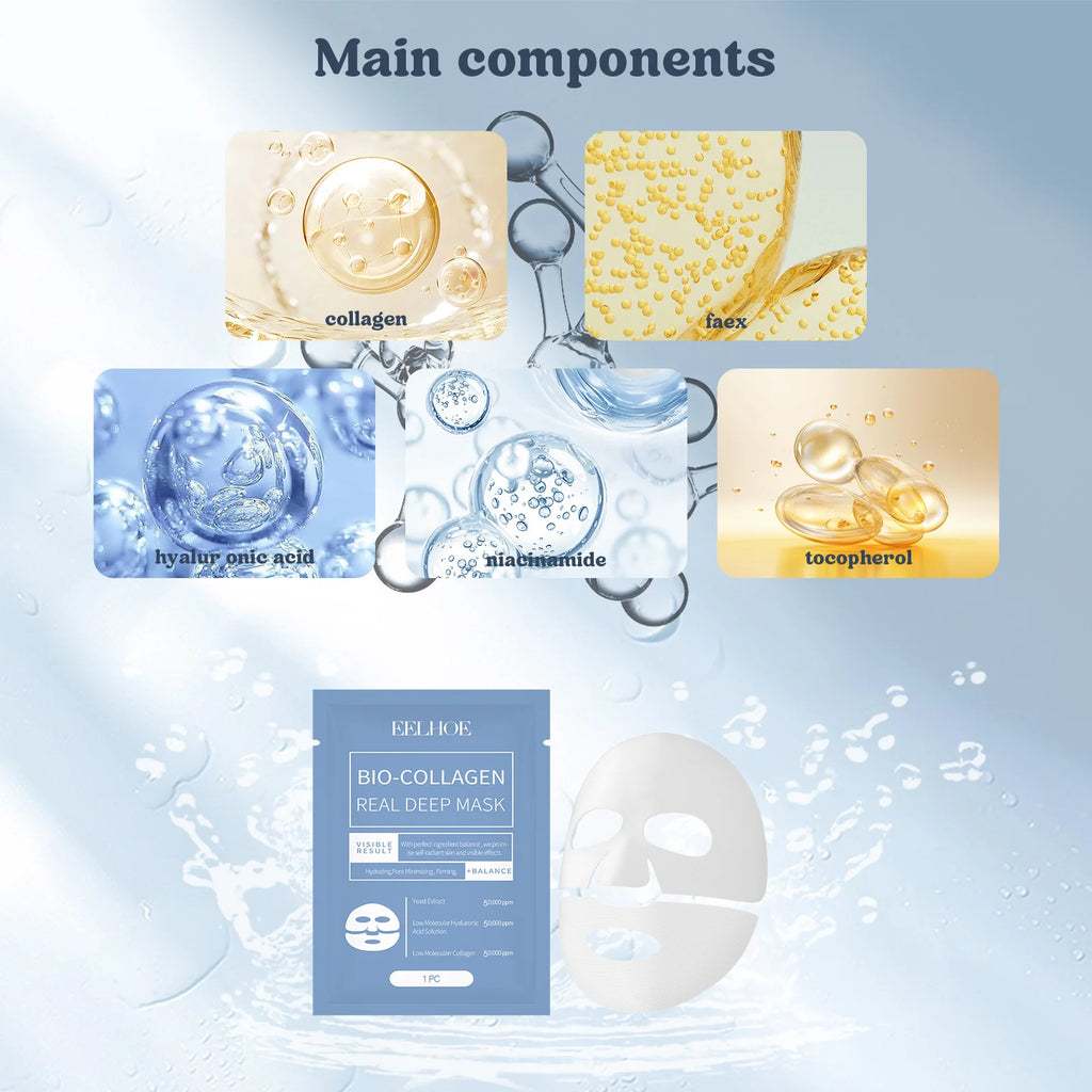 Eelhoe Hydrolyzed Collagen Sheet Mask – Deep Moisturizing Face Collagen Sheet Mask Qst
