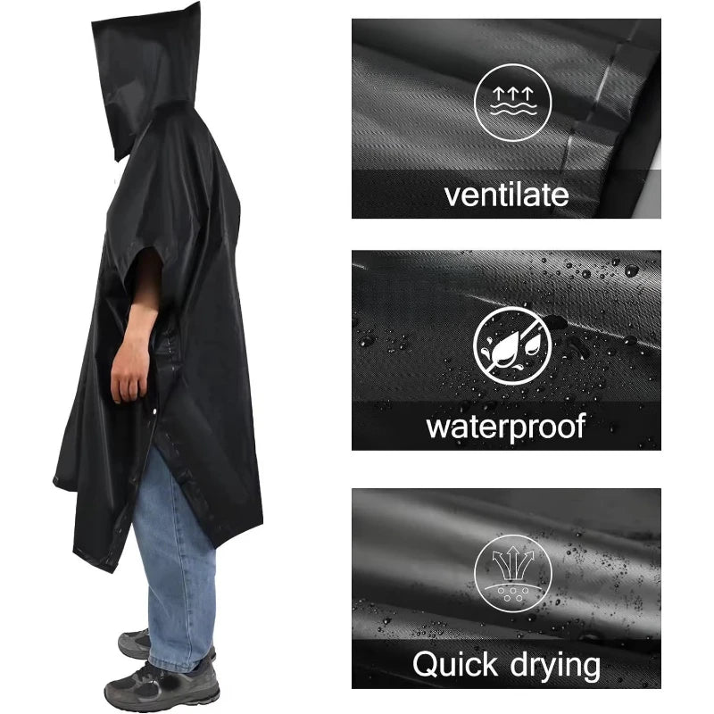 Waterproof Hooded EVA Rain Jacket – Unisex Hiking Raincoat Waterproof Rain Jacket Qst