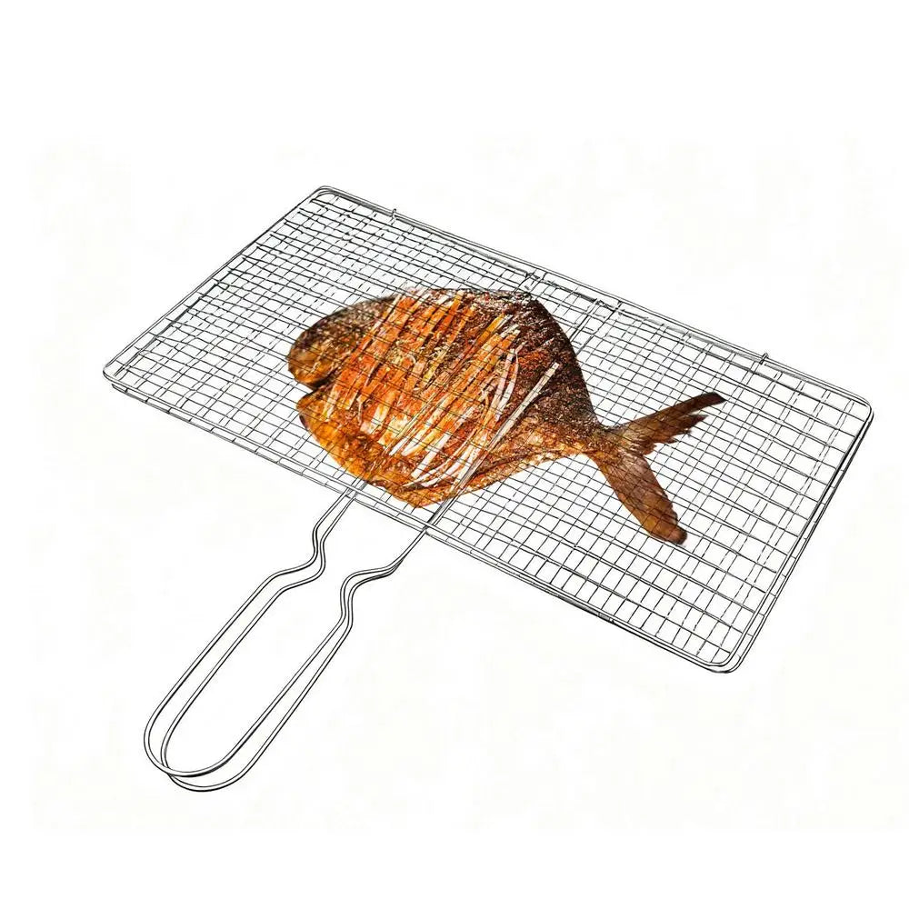 Stainless Steel Fish Grill Basket | BBQ Net Outdoor Cooking BBQ Grill Basket Qme China Mainland B