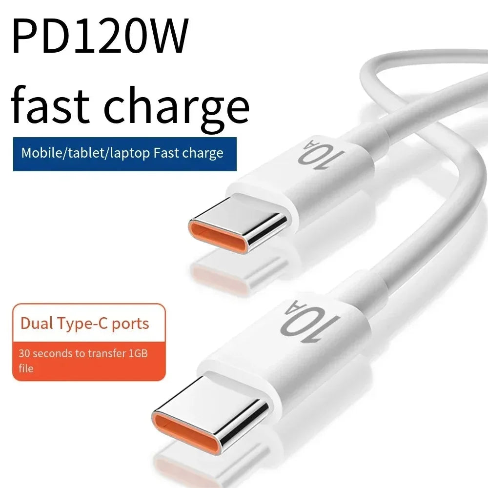 120W USB-C Fast Charging Cable | PD Data Cord 0.25M–3M USB-C Charging Cable Qme