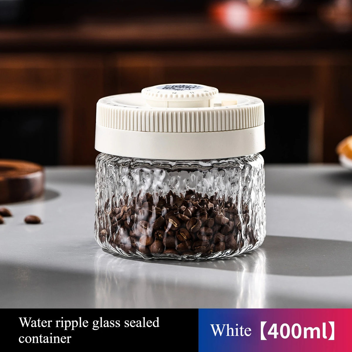 Bincoo 400ml Vacuum Coffee Canister – Airtight Glass Storage Jar Coffee Storage Canister Qst Black