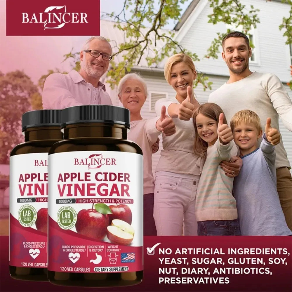 Balincer Apple Cider Vinegar Capsules – Digestive & Energy Support Dietary Supplement Qst
