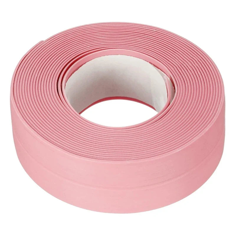 Waterproof PVC Self-Adhesive Sealing Tape Strip – Kitchen & Bath Sealing Tape Strip Qme 16M(52.5 Feet) Pink 3.8CM(1.5inch)