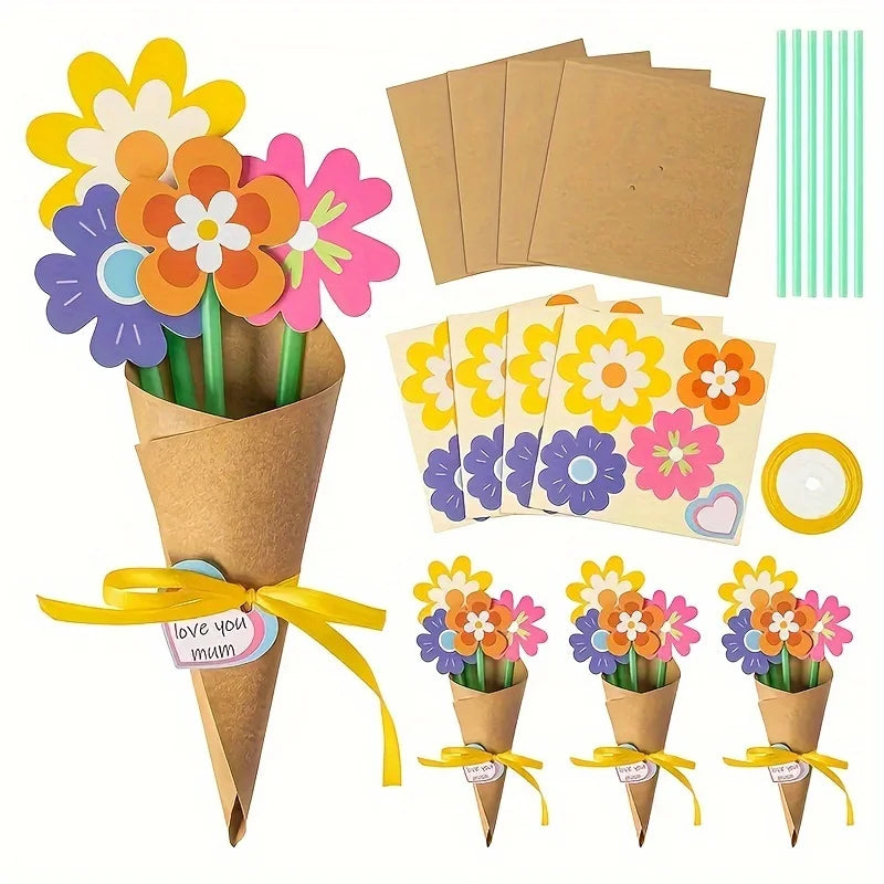 24 Fragrant Flower Greeting Cards – Party & Home Decor Set Greeting Cards Set Qme MULTI