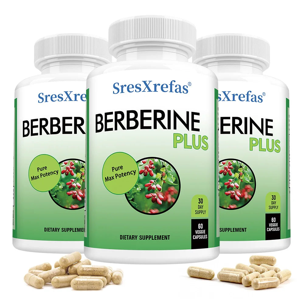 ZENVITALIZE Berberine 120 Capsules – Vegan Heart & Gut Support Herbal Supplement Qst 60 count-3 bottle