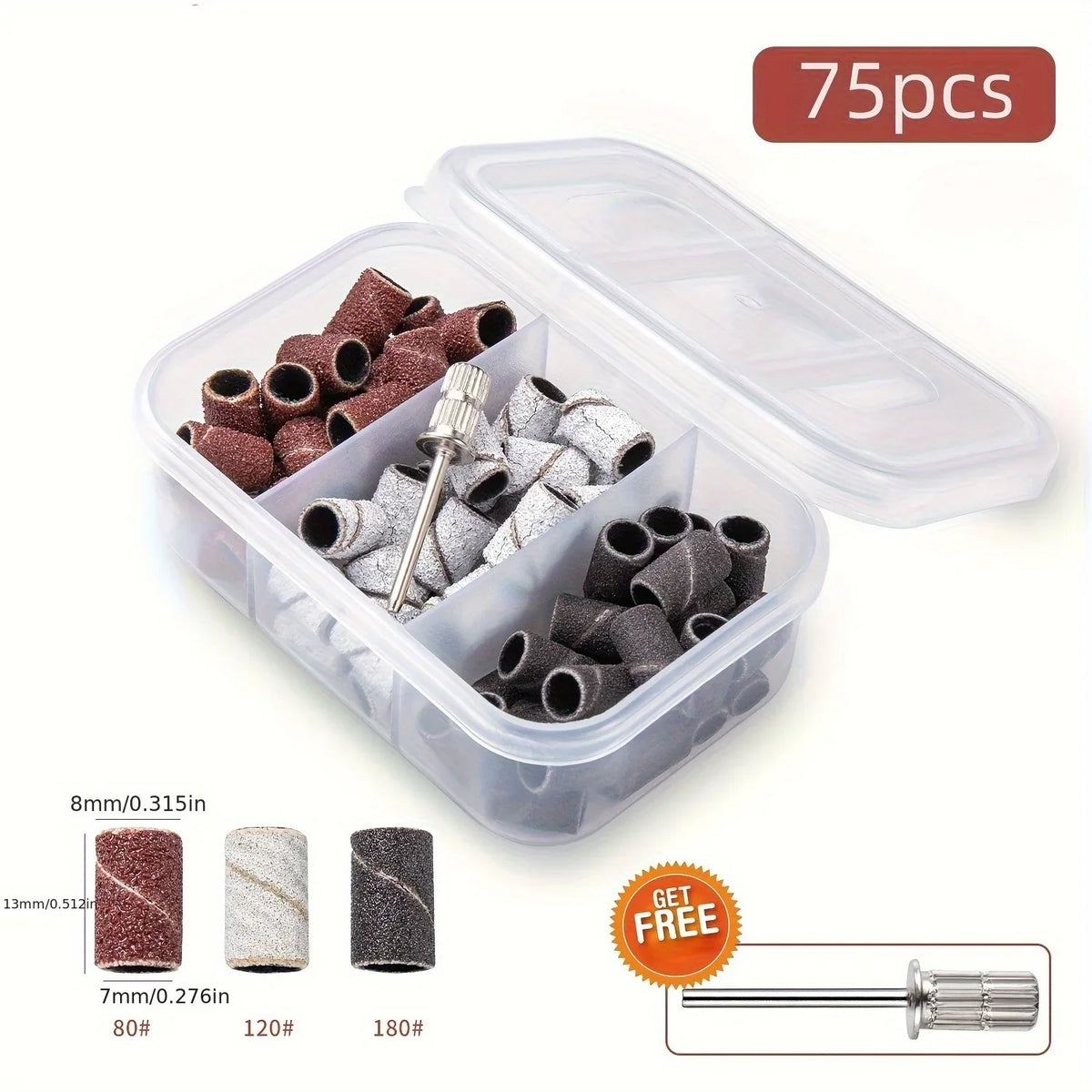 Nail Art Sanding Ring Cuticle Grinder Grinding Head Tool Nail Sanding Tool Qme Brown white black