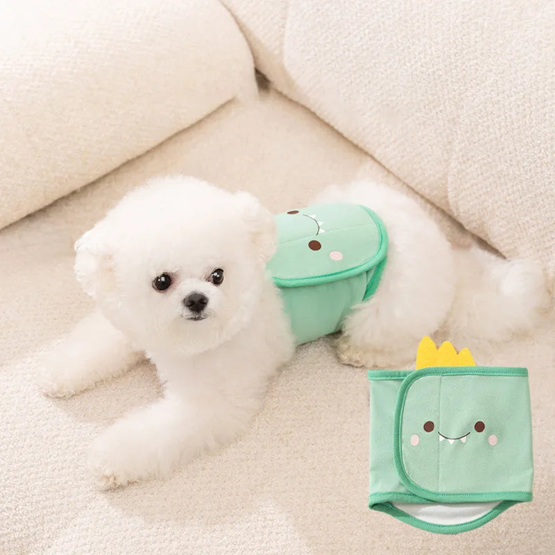 Cartoon Male Dog Washable Diaper Pants | 3 Sizes Dog Diaper Pants Qme