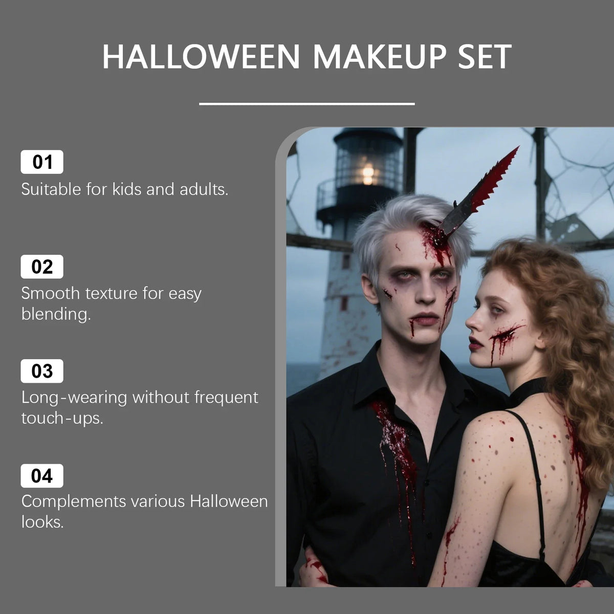 7-in-1 Halloween SFX Face & Body Paint Makeup Kit | Qme SFX Makeup Kit Qme