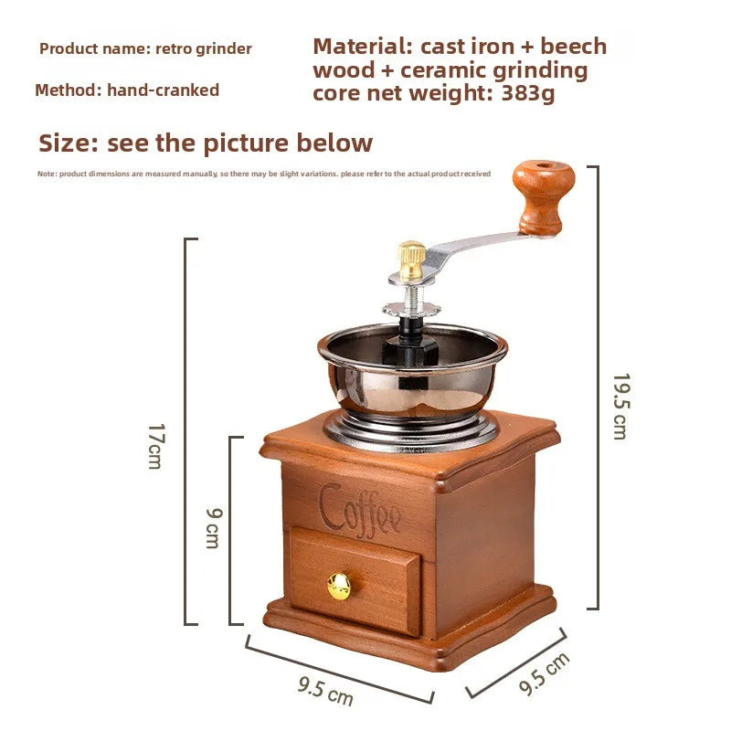 Retro Manual Coffee Bean Grinder – Hand Mill | Qme Manual Coffee Grinder Qme