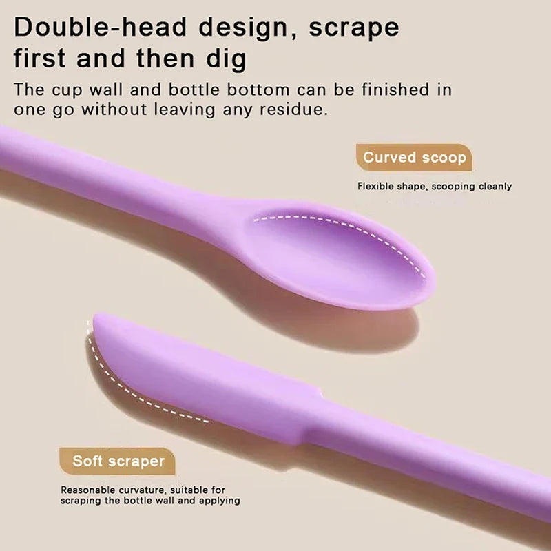 2-in-1 Silicone Scoop & Scraper Double-Headed Cosmetic Tool Cosmetic Spatula Tool Qme