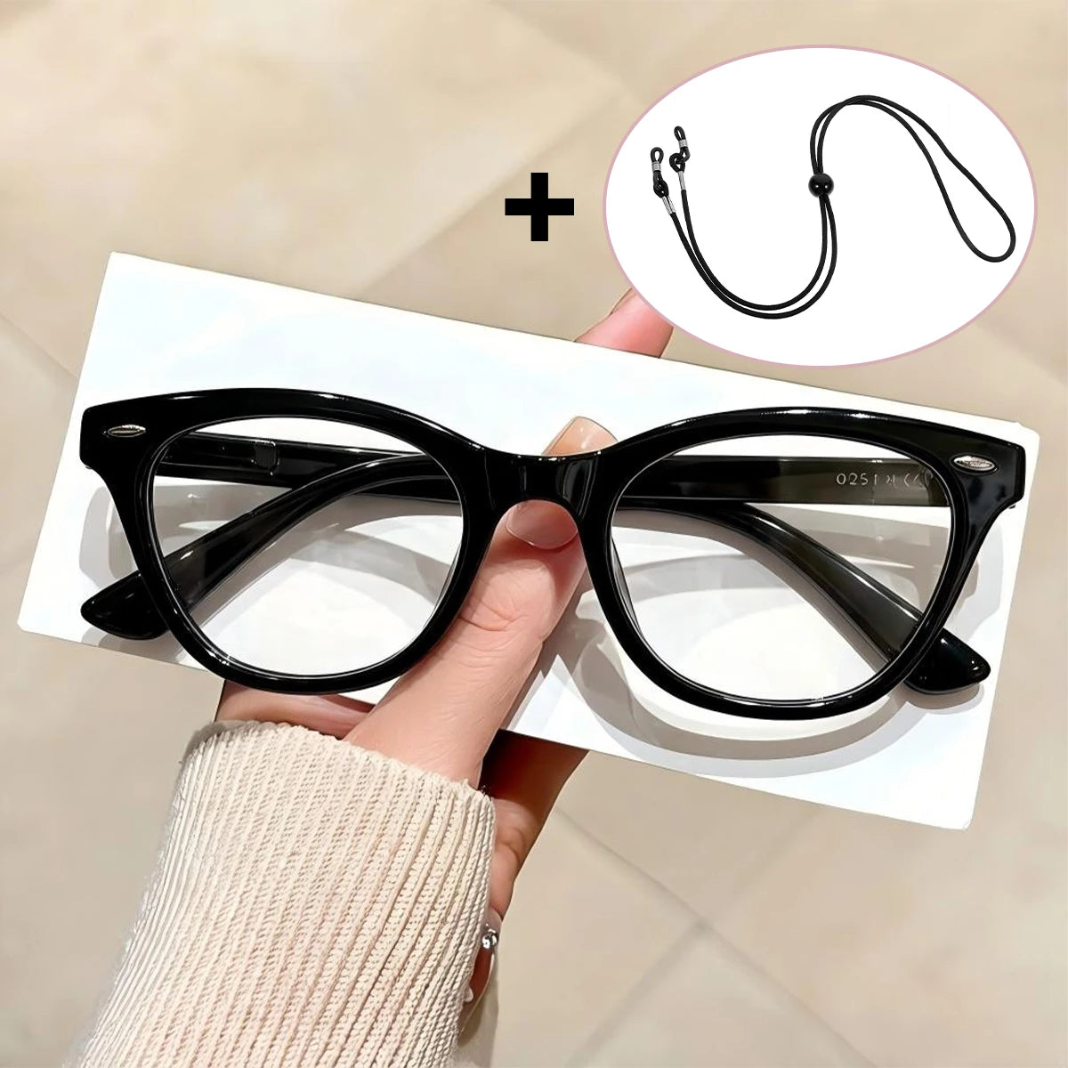 VOPHA Auto-Focus Reading Glasses Blue Light Blocking Cat Eye Reading Glasses Qst Black