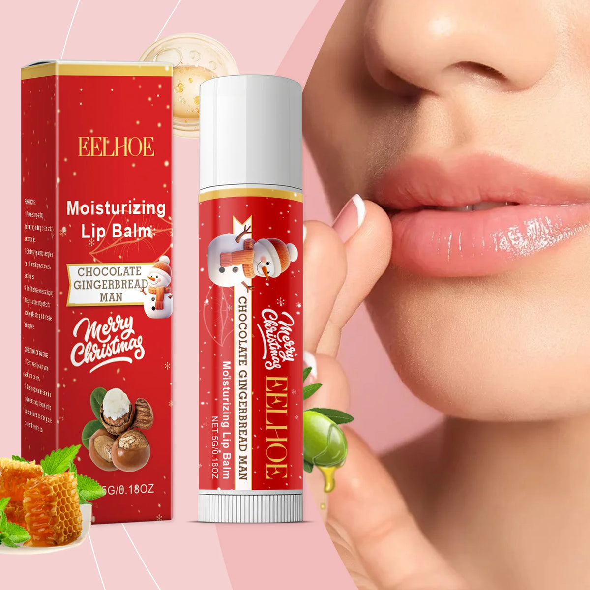 eelhoe Christmas Lip Balm – Moisturizing & Nourishing Holiday Lip Balm Qst