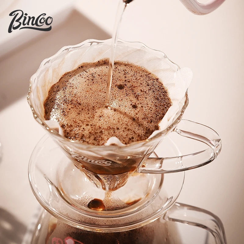 Bincoo Heartbeat Glass Pour Over Coffee Set – Borosilicate Pour Over Coffee Set Qst