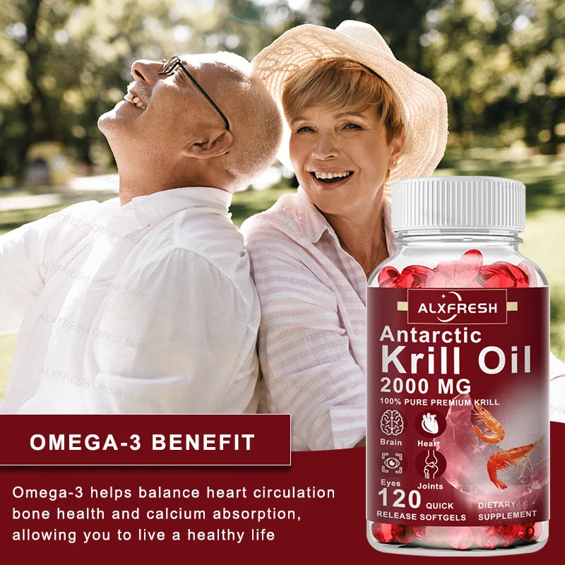 Antarctic Krill Oil 2000mg – Omega-3 EPA DHA + Astaxanthin Omega-3 Supplement Qst