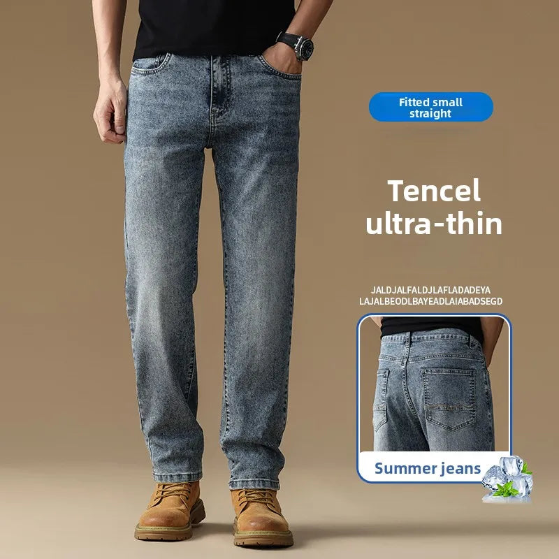 Men's Lyocell Straight-Leg Casual Stretch Pants – Plus Size Men's Casual Pants Qme