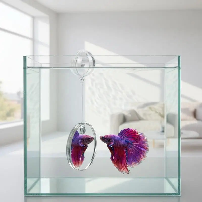 Floating Acrylic Betta Fish Mirror – Double-Sided Tank Toy Aquarium Fish Mirror Qst