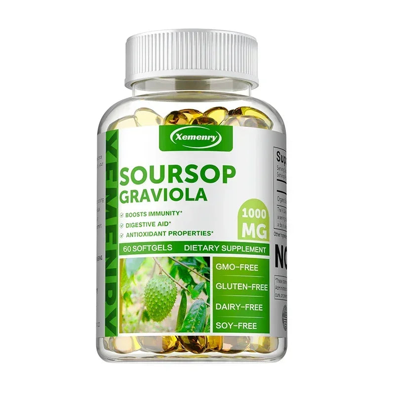 Soursop Graviola Capsules – Immune & Wellness Support Herbal Supplement Qst 60 Capsules