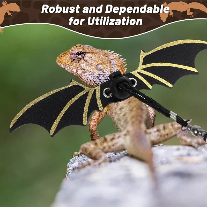 Adjustable Bearded Dragon Harness & Leash – 3 Sizes Reptile Harness Leash Qme