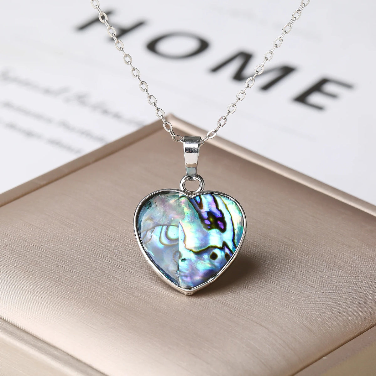 Natural Abalone Shell Pendant Necklace – Silver & Gold Shell Pendant Necklace Qme 10
