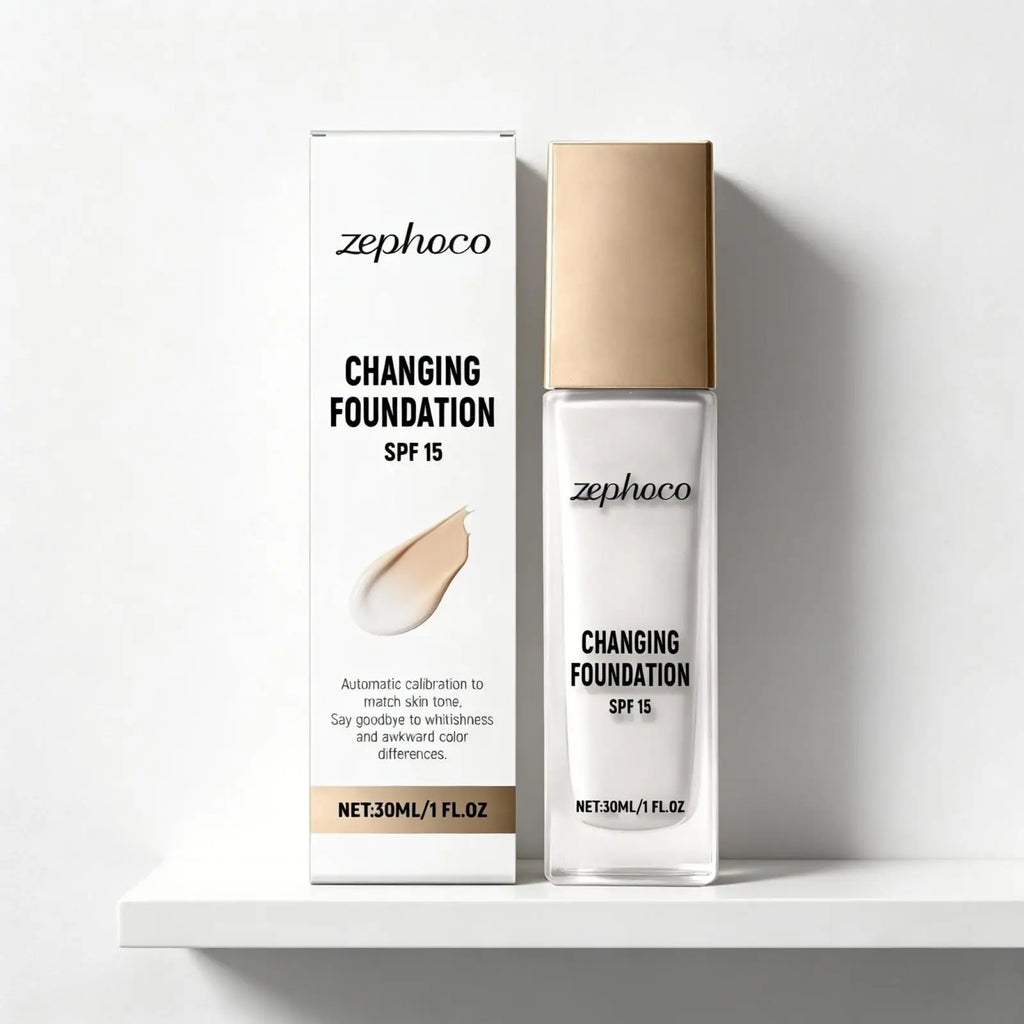 Zephoco Color Changing Foundation SPF 15 – Matte & Hydrating Liquid Foundation Qst