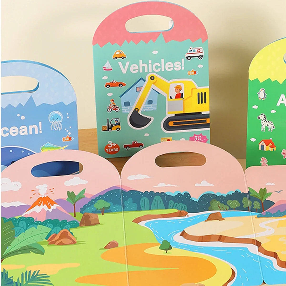 Reusable Vehicles Sticker Book – Kids Educational Activity Kids Activity Book Qme