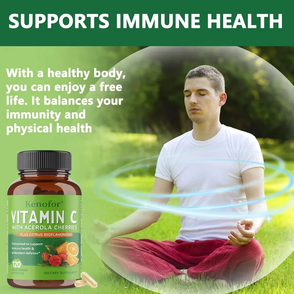 VITALXTRA Vitamin C Supplement – Non-GMO Vegan Capsules Vitamin C Supplement Qst