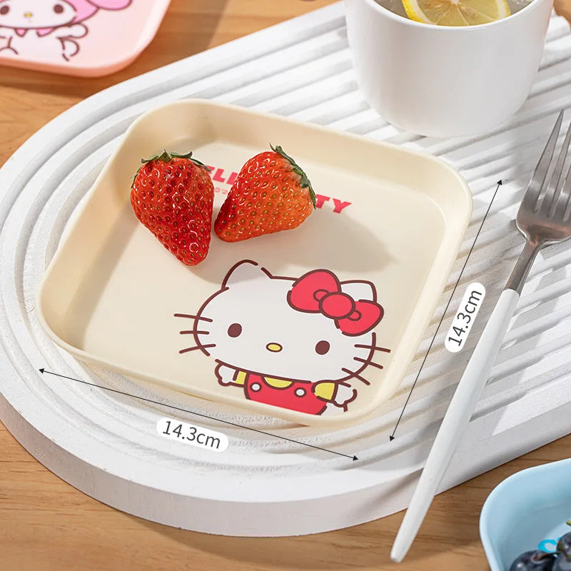 Hello Kitty Kuromi Cartoon Bone Dish & Fruit Plate | 4 Colors Cartoon Novelty Plate Qme 3