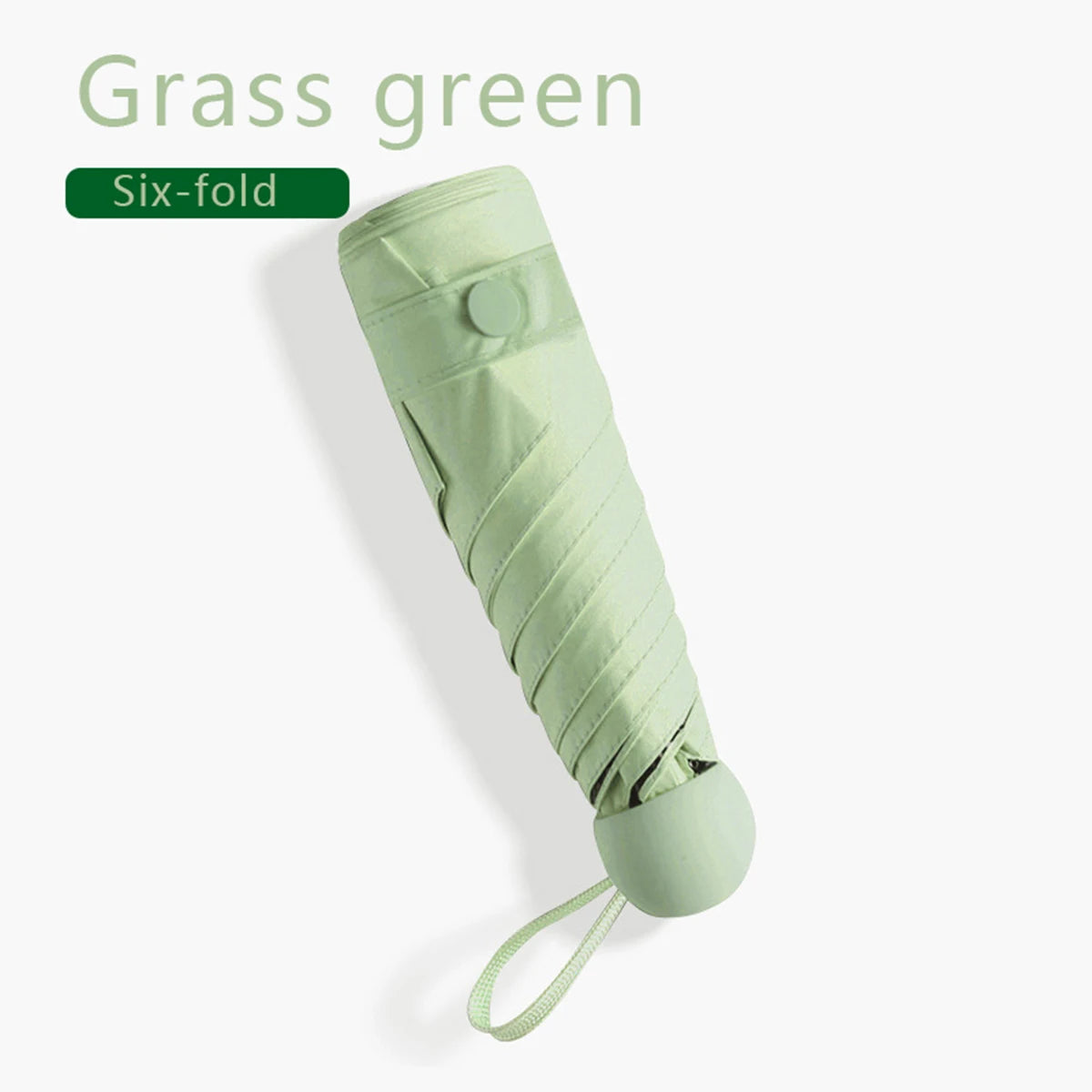 Ultralight Mini Capsule Umbrella – 5-Fold UV Protection Compact Travel Umbrella Qst Grass Green