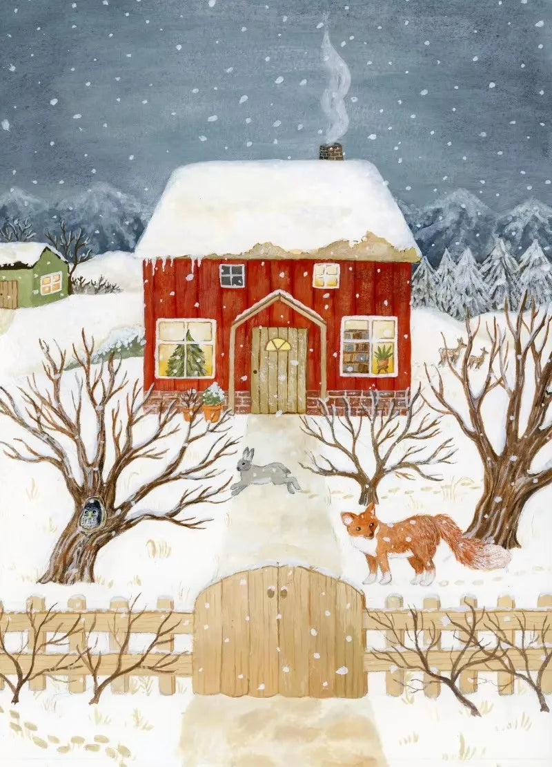 Vintage Farmhouse Forest Animal Canvas Wall Art Poster Print Canvas Wall Art Qst 10 40x50cm Unframed