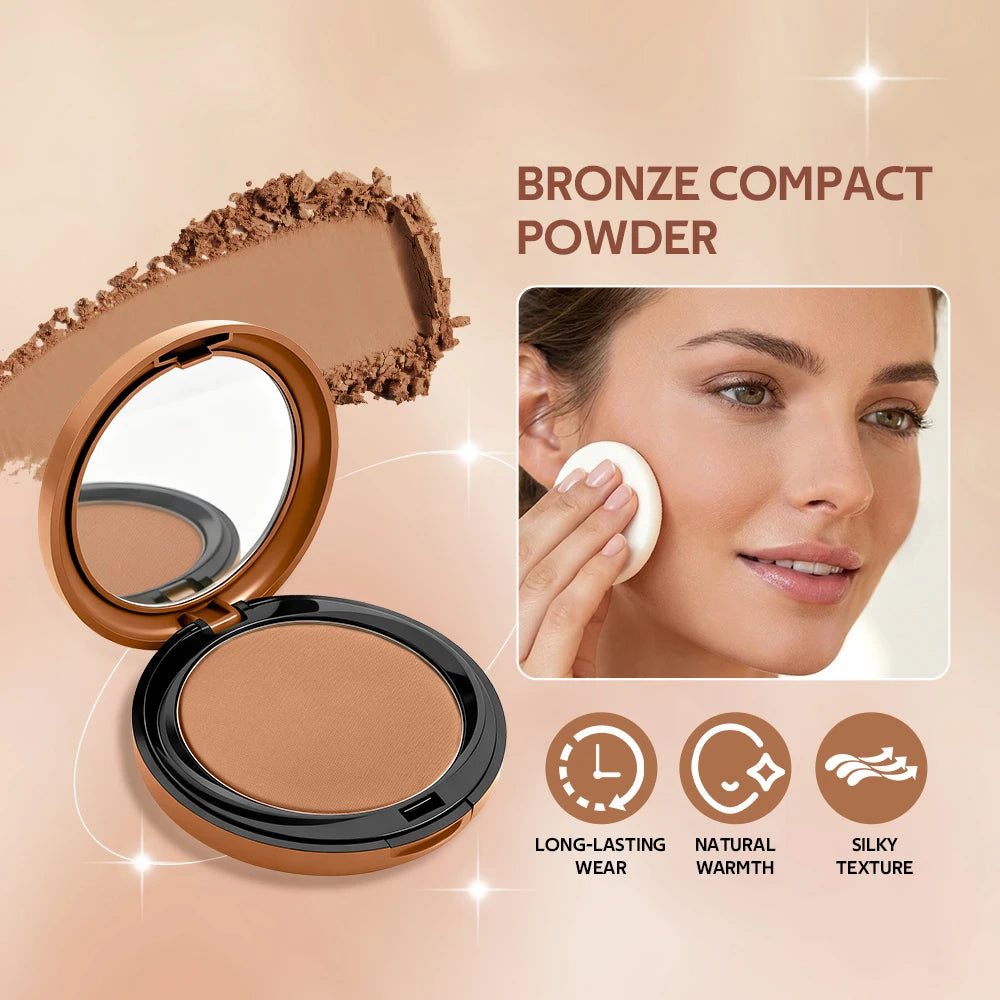 Matte Bronzing Powder – 6 Warm Shades, Buildable Contour Bronzing Powder Qst
