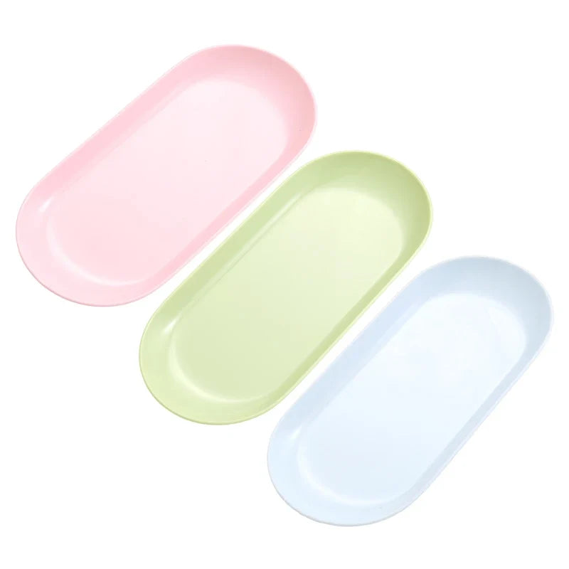 Oval Nail Art Storage Tray | Plastic Cosmetic Organizer Plate Nail Art Storage Tray Qme