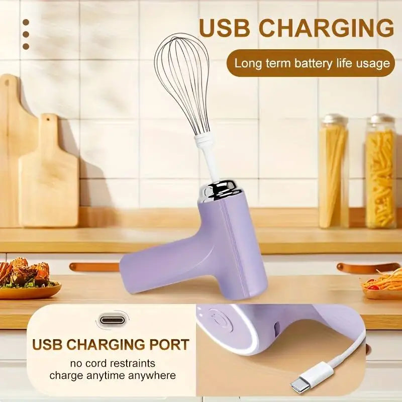 Mini Electric Milk Frother & Egg Whisk – USB Rechargeable Milk Frother Whisk Qme