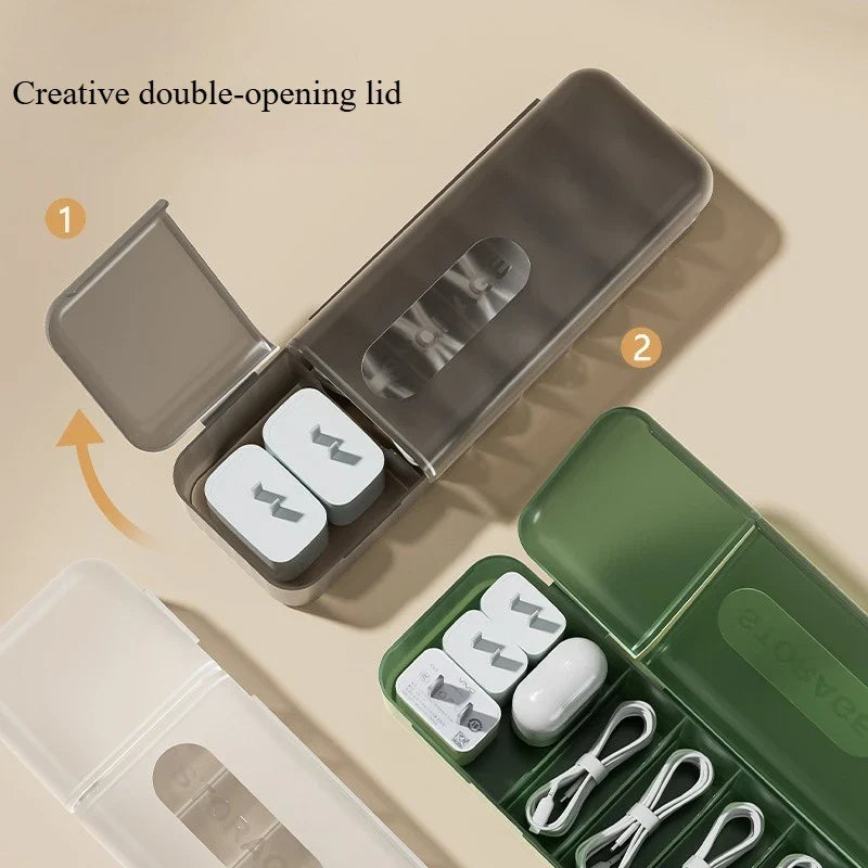 Desktop Cable Organizer Box with Lid – Cord Management Storage Cable Management Box Qme