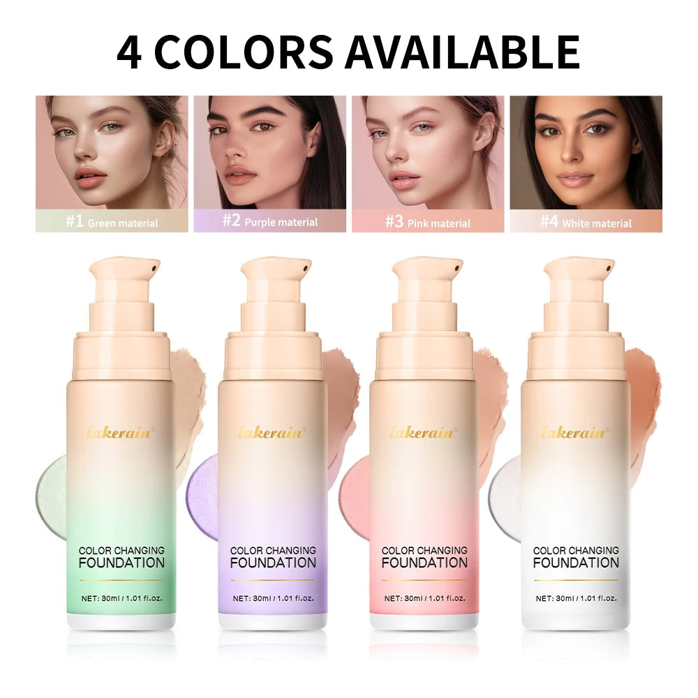 Lakerain Color Changing Liquid Foundation – Hydrating Coverage Liquid Foundation Qst