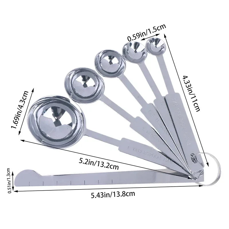 Stackable Stainless Steel Measuring Spoons Set of 5 Measuring Spoon Set Qme