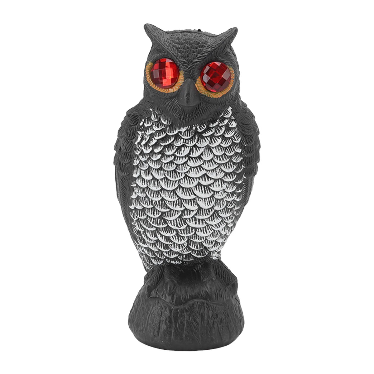 Owl Decoy Bird Deterrent – Plastic Scare Owl with Red Eyes Garden Bird Decoy Qme Tiny cartoon little